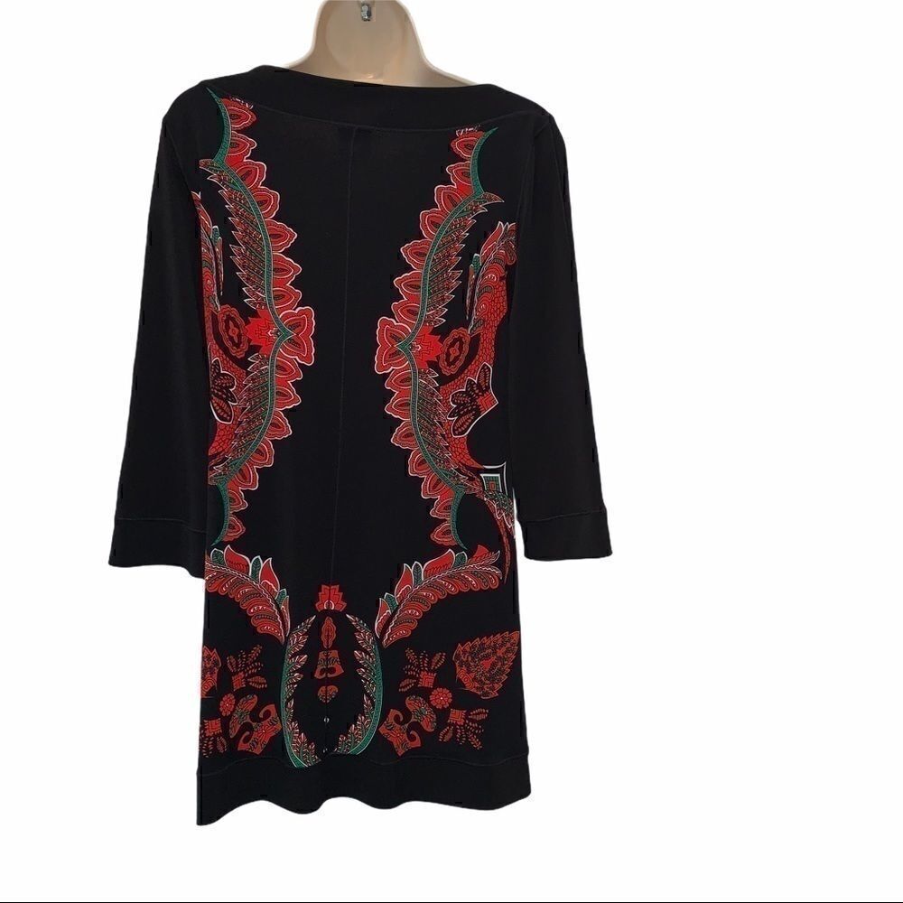 Eva Varro Black and Red Long Sleeve Tunic - Picture 2 of 3